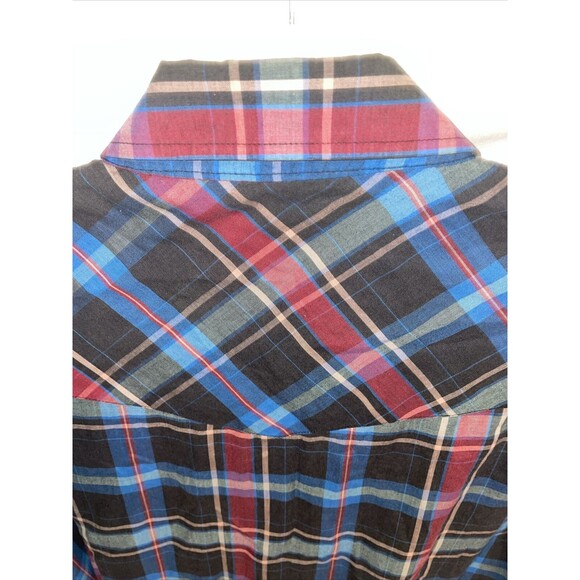 Ely Cattleman Western Shirt Men’s Size XL Blue Red Plaid Pearl Snaps LS Rodeo - Picture 9 of 12